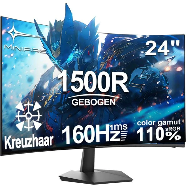 مانیتور گیمینگ خمیده 24 اینچ مینی فایر مدل MFG24C1L FHD 160Hz