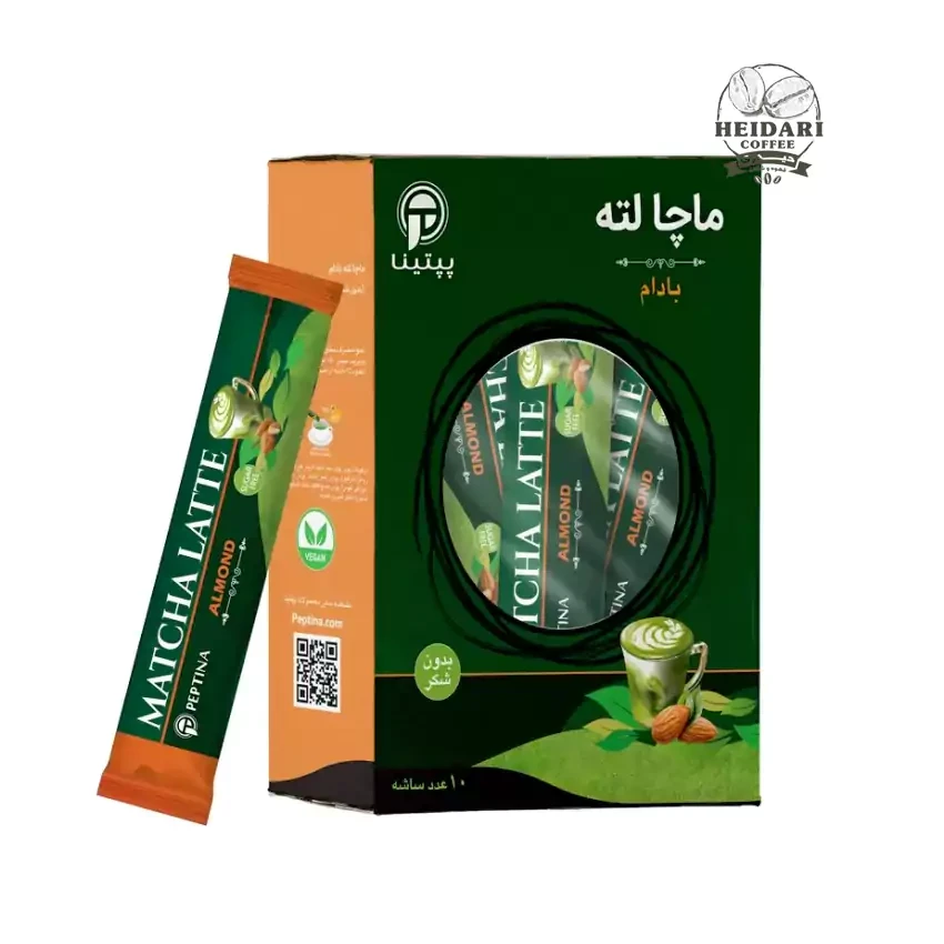 ماچا لته بادام پپتینا |peptina| _ بدون شکر | 10 عددی