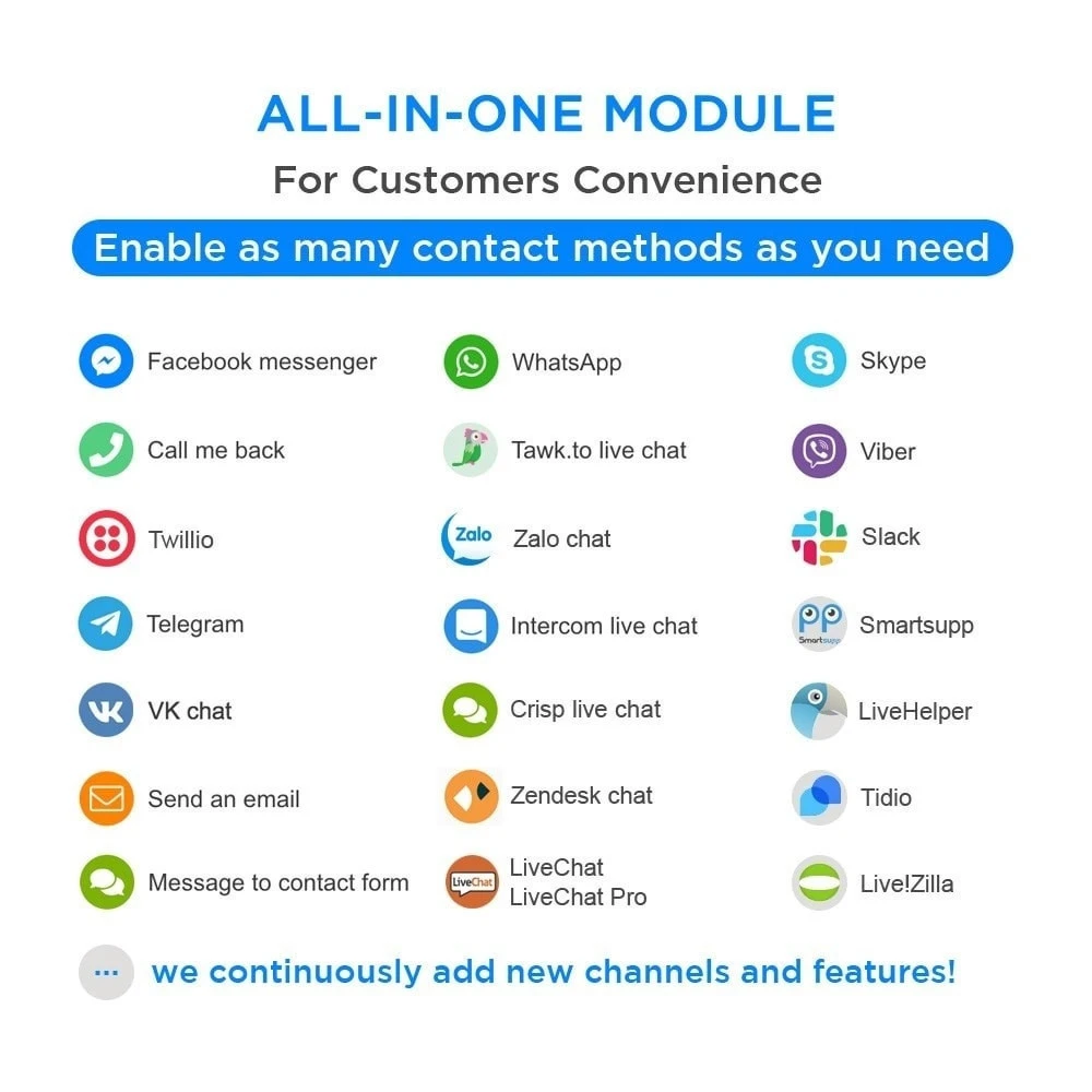 ماژول All-in-One - Live Chat 1.9.90- سیستم چت آل این وان برای پرستاشاپ