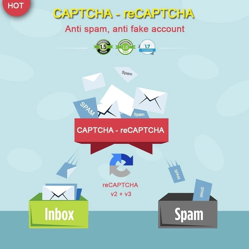 ماژول CAPTCHA - reCAPTCHA - Anti spam - Anti fake account 1.1.8 - کپچای گوگل برای پرستاشاپ