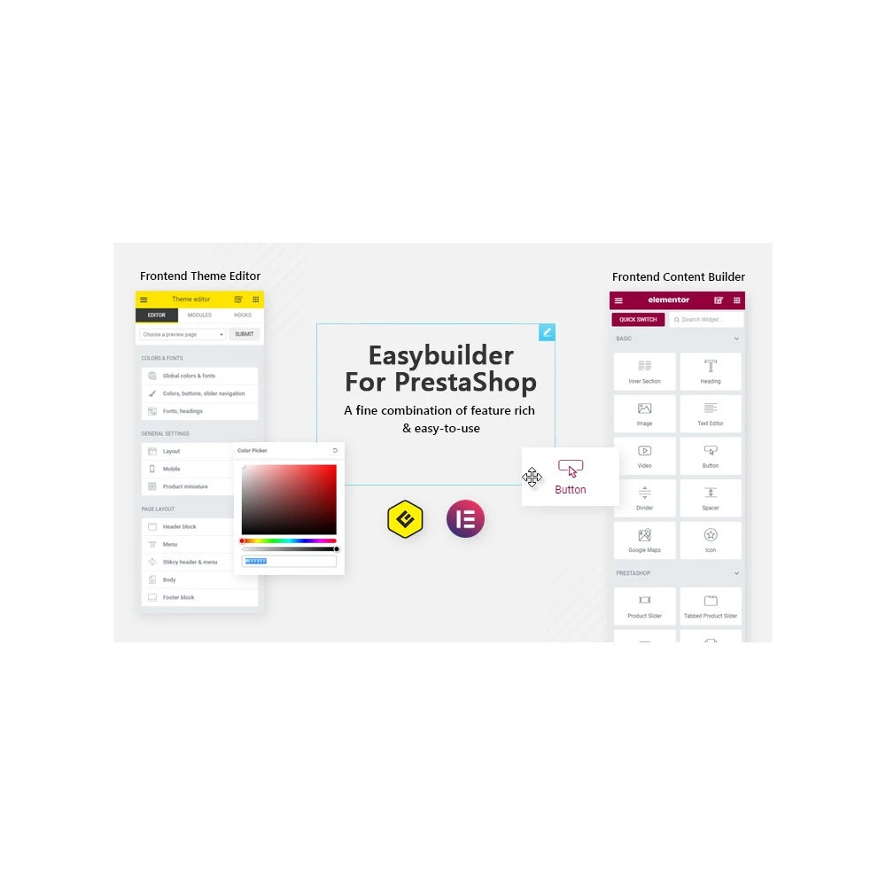 ماژول Easybuilder For PrestaShop 1.1.8 - صفحه ساز ویژه قالب پاندا و قالب ترنسفرمر