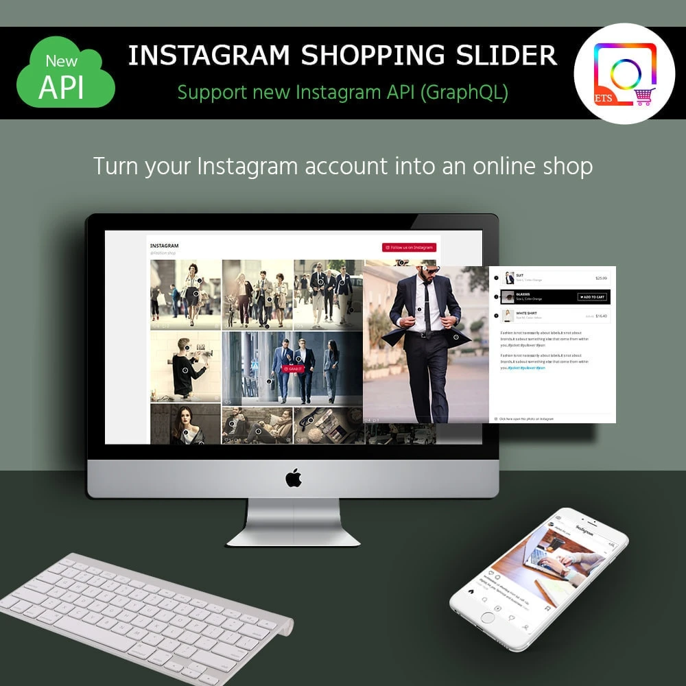 ماژول INS Shopping Slider 3.5.0 - نمایش تصاویر اینستاگرام در پرستاشاپ
