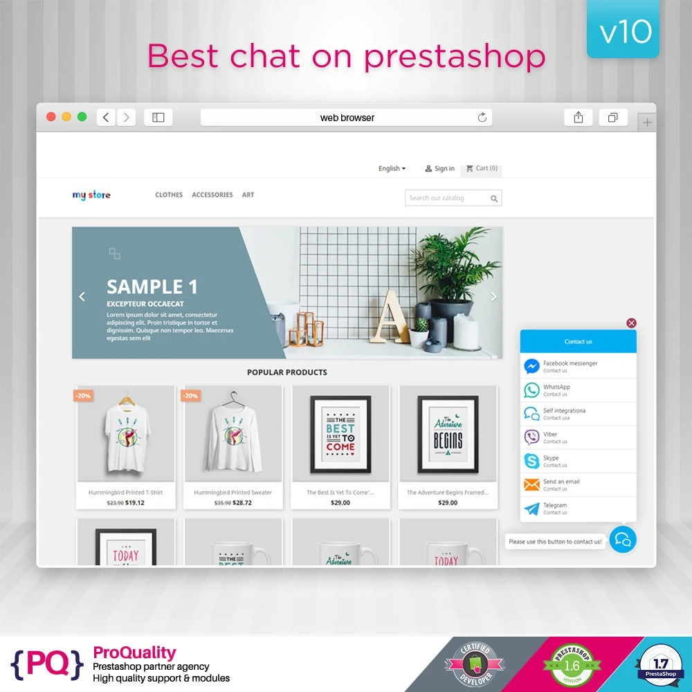 ماژول Live Chat Pro 10.10.20-دکمه چت آنلاین برای پرستاشاپ