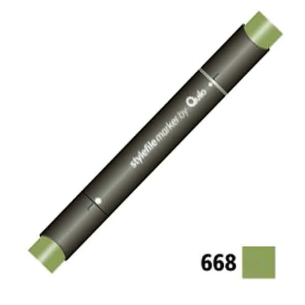 ماژیک راندو دوسر کوییلو کد 668 مدل Stylefile (رنگ bronze green)