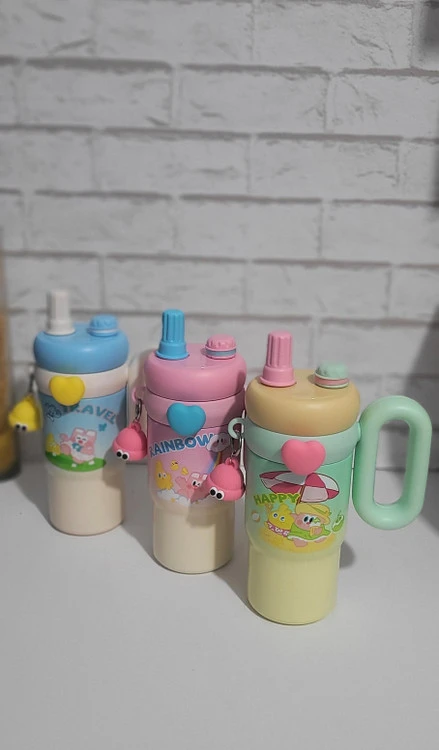 ماگ دسته‌دار فانتزی تامبلر طرح خرگوش PINK RABBIT 800 میل - سه طرح کیوت جدید ۲۰۲۵