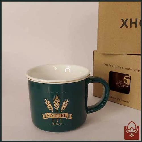 ماگ سرامیکی کلاسیک طرح Nature مدل XHC-203 – رنگ سبز