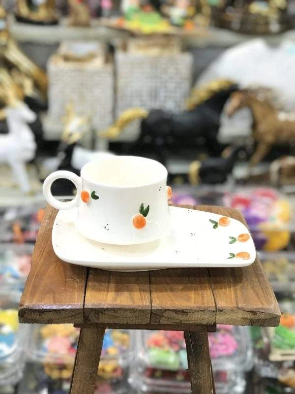 ماگ و زیرماگی پرتقال