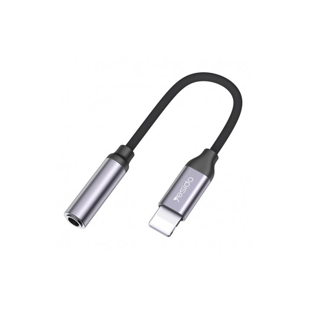 مبدل Aux به لایتنینگ یسیدو YESIDO YAU21 طول 5.5 سانتی متر