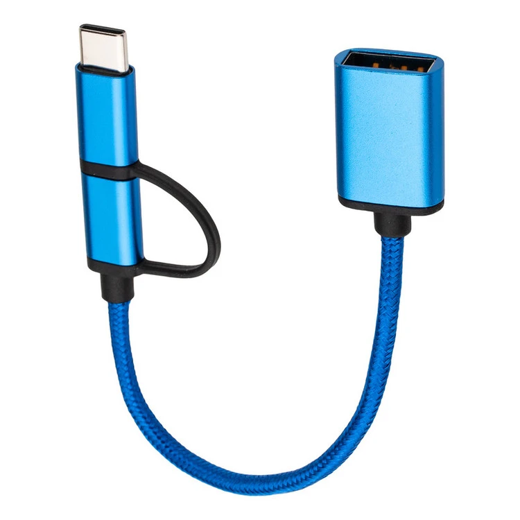 مبدل OTG USB-A به USB-C/MicroUSB مدل RS-OTG2 به طول 0.2 متر