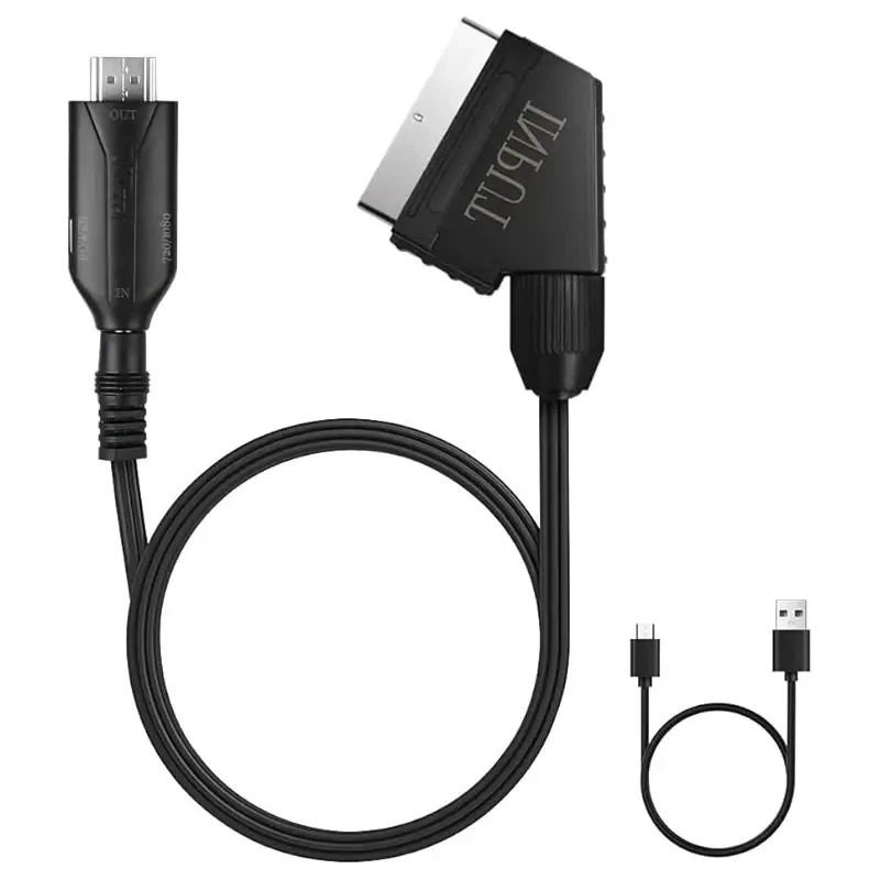 مبدل SCART به HDMI مدل AXFEE – ورودی SCART، خروجی HDMI، پشتیبانی از 720p/1080p، همراه با کابل اسکارت، مناسب تلویزیون HD، DVD، ویدئو پروژکتور و پخش‌کننده‌های قدیمی