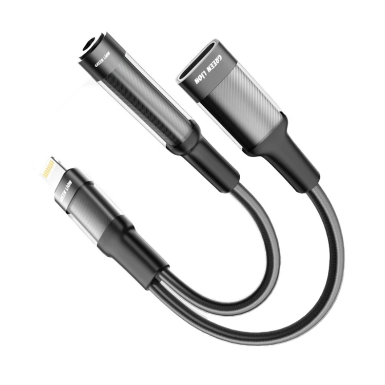 مبدل لایتنینگ به لایتنینگ و جک 3.5 میلی متر گرین لاین مدل Adapter Lightning To Lightning