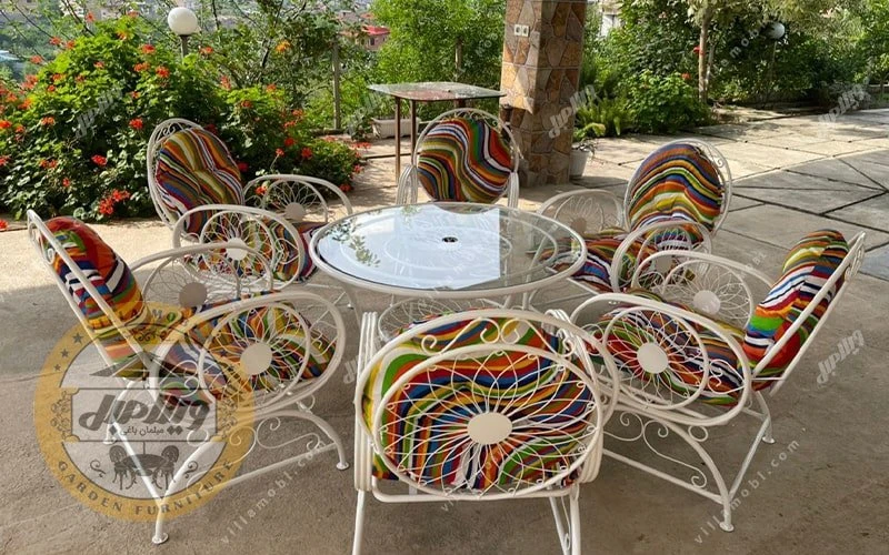 مبل باغی فلزی مدل خورشیدی