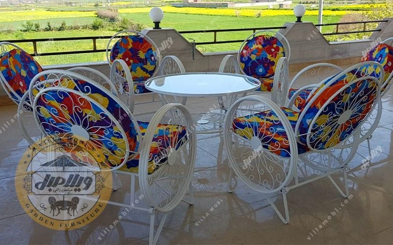 مبل باغی فلزی مدل کالسکه