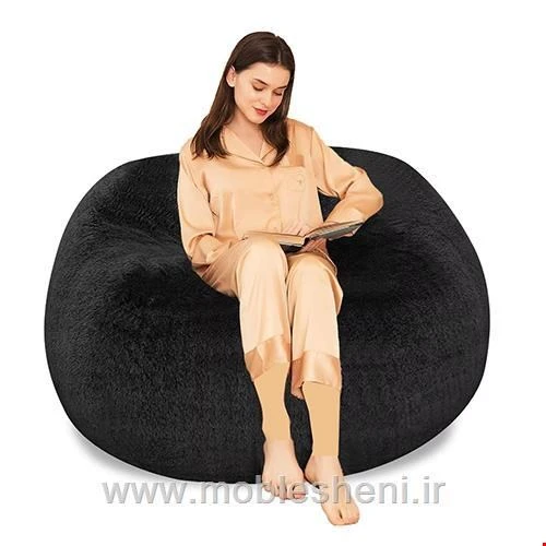 مبل شنی الیافی.مشکی تک نفره