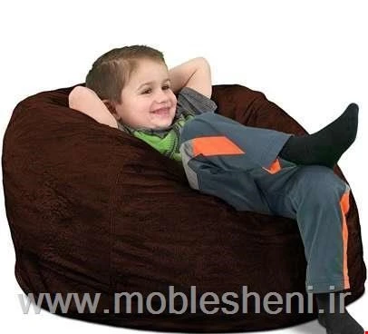 مبل شنی الیافی کودک ونوجوان ۹۰، مخمل قهوه‌ای تیره