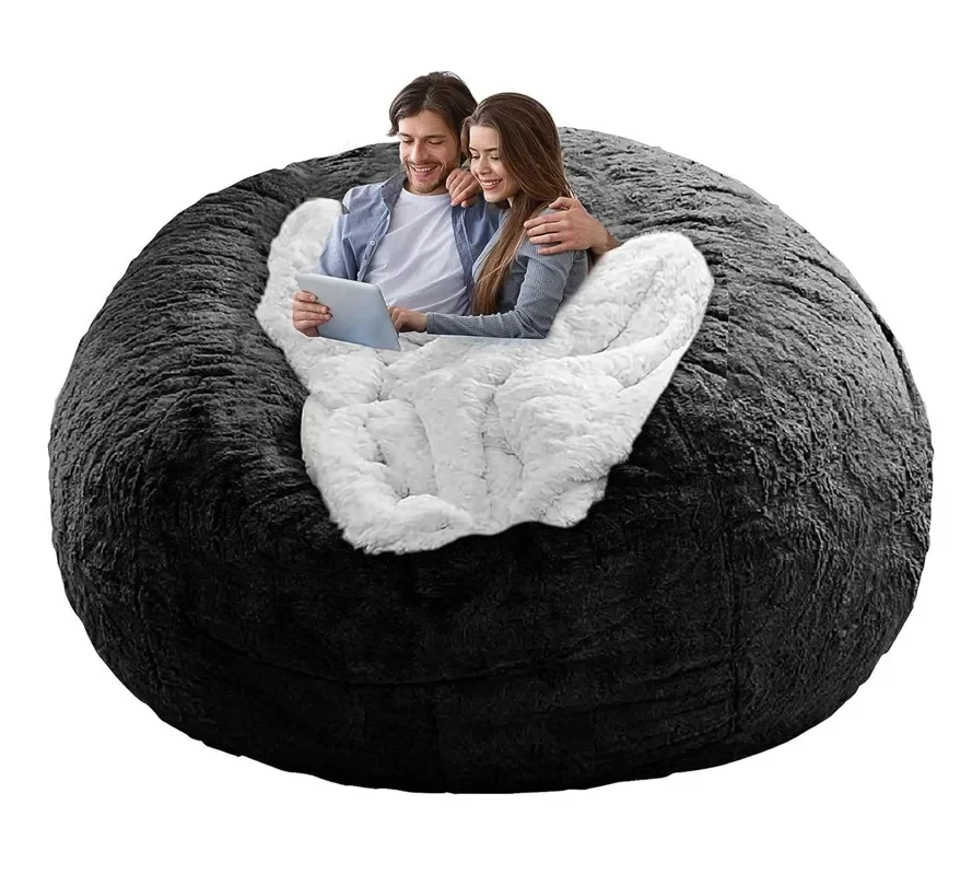 مبل شنی خزدار مخمل بزرگ