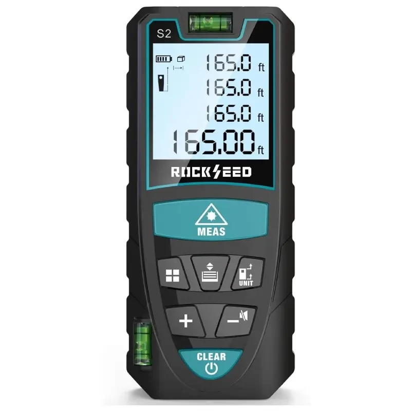 متر لیزری دیجیتال RockSeed مدل 50 M/165 ft (متر هوشمند برای مساحت و حجم)