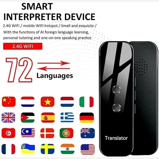 مترجم زبان دو طرفه بدون نیاز ب وایفا با بیش 72زبان دنیا (پس کرایه)