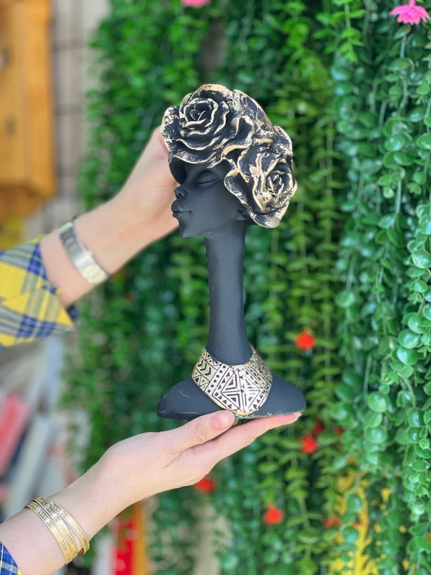 مجسمه تندیس دختر آفریقایی مشکی