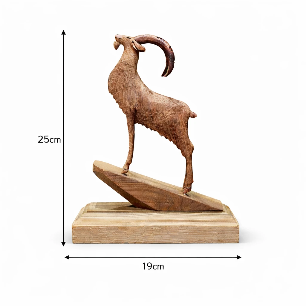 مجسمه چوبی بز کوهی