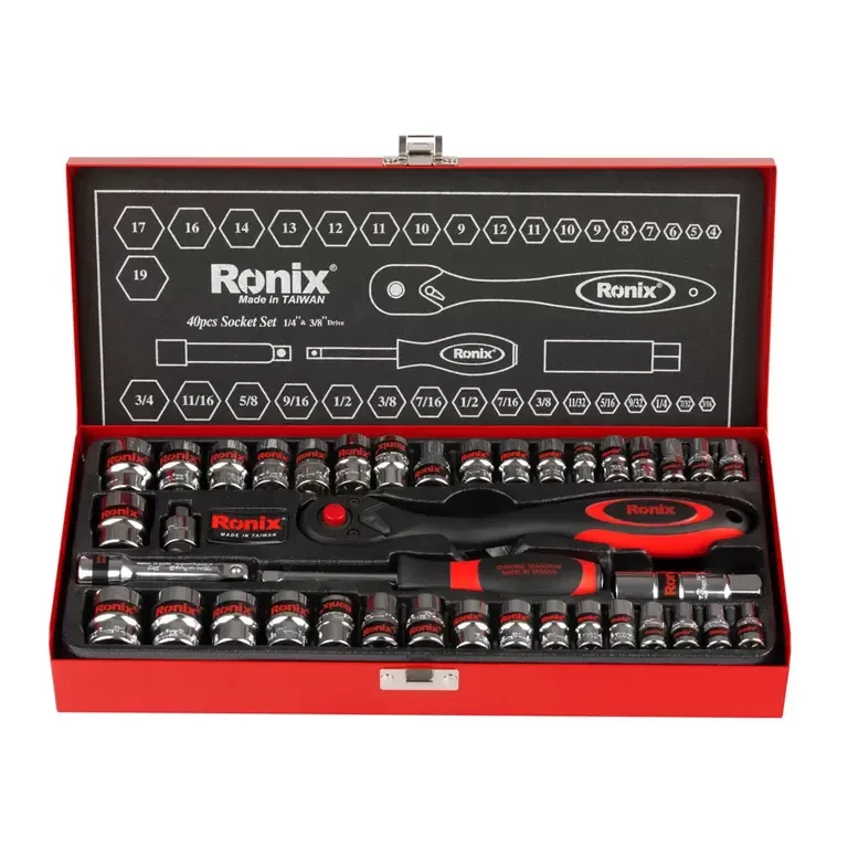 مجموعه بکس 40 عددی 3/8 اینچ دسته TPR مدل RH-2640