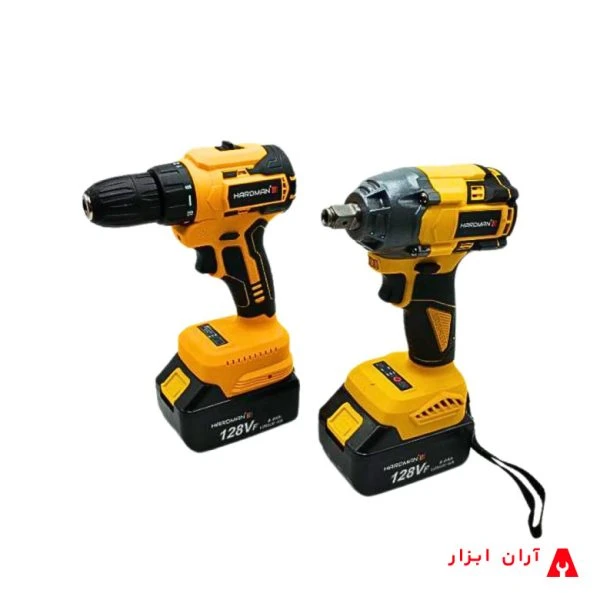 مجموعه دو عددی دریل و بکس شارژی براشلس صنعتی کیف دار هاردمن مدل ‌dual