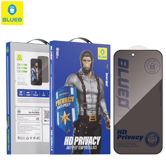 محافظ صفحه BLUEO بلو Full Glass Privacy Anti-Peep آیفون