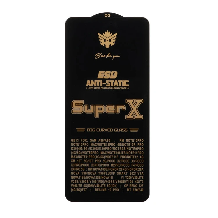 محافظ صفحه نمایش آنتی استاتیک Full Cover Super X مدل Xiaomi Poco X3 / Poco X3 Pro / Redmi Note 9S / Redmi Note 9 Pro / Redmi Note 9 Pro Max / Poco F5 Pro / Mi 12T / Mi 12T Pro / Mi 11T / Mi 11T Pro / Mi 10T / Mi 10T Pro