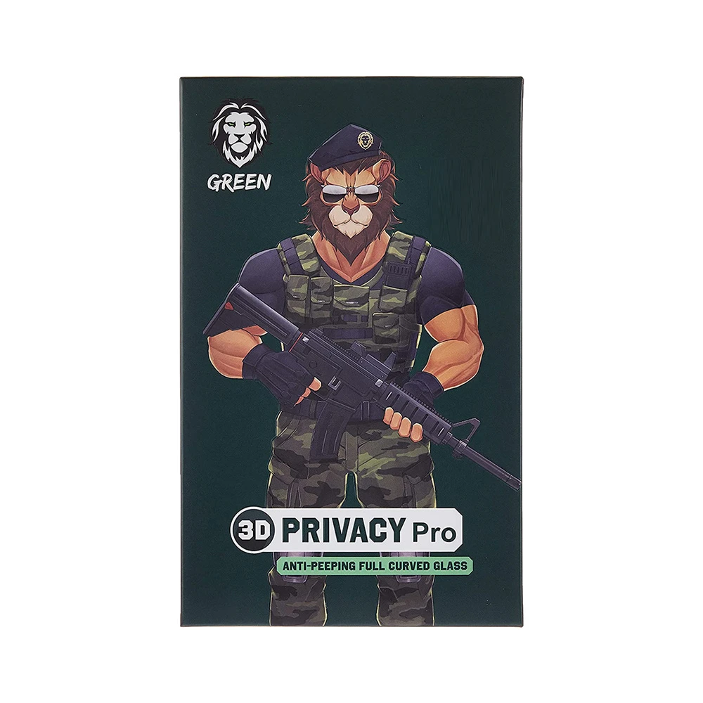 محافظ صفحه نمایش شیشه ای حریم خصوصی سه بعدی Green 3D Shockproof Privacy Glass Screen Protector for iPhone 12 Pro Max – GNI12673PV