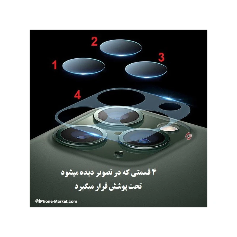محافظ لنز دوربین آیفون 11 پرو مکس برند TOTU