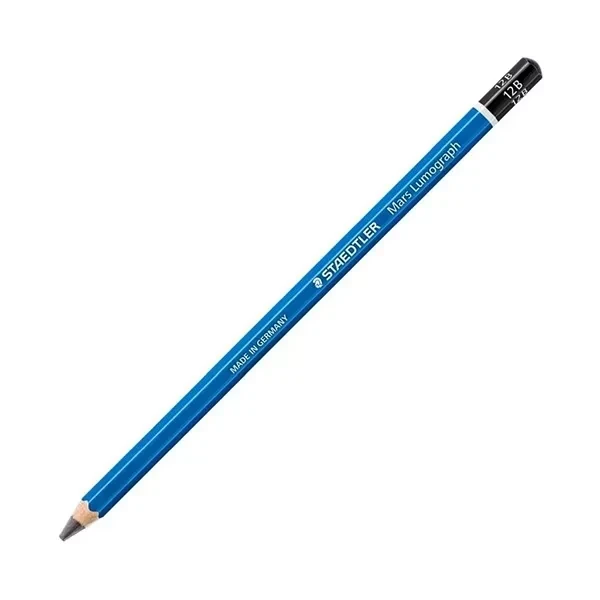 مداد طراحی لوموگراف استدلر بدنه آبی مدل Mars Lumograph ضخامت 12B