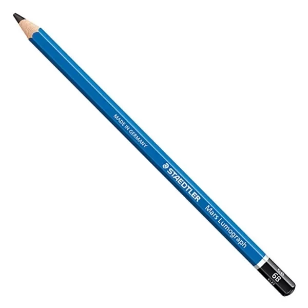 مداد طراحی لوموگراف استدلر بدنه آبی مدل Mars Lumograph ضخامت 6B