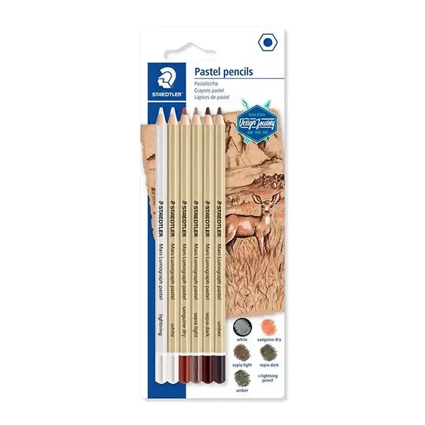 مداد پاستلی 6 رنگ استدلر STAEDTLER (حرفه ای )