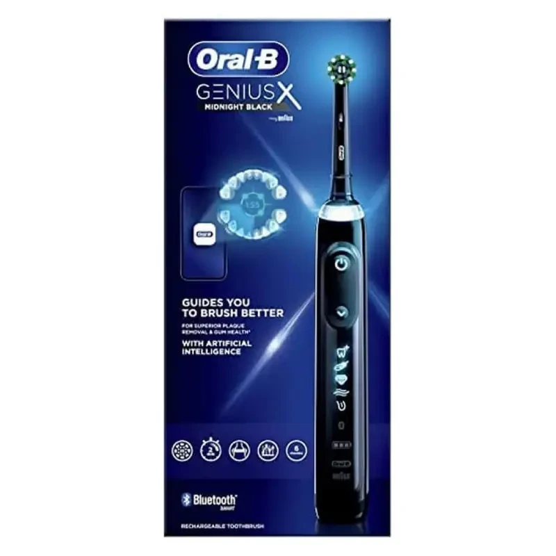 مسواک برقی اورال بی مدل ORAL B Genius X MIDNIGHT BLACK(هوشمند با سنسور فشار)