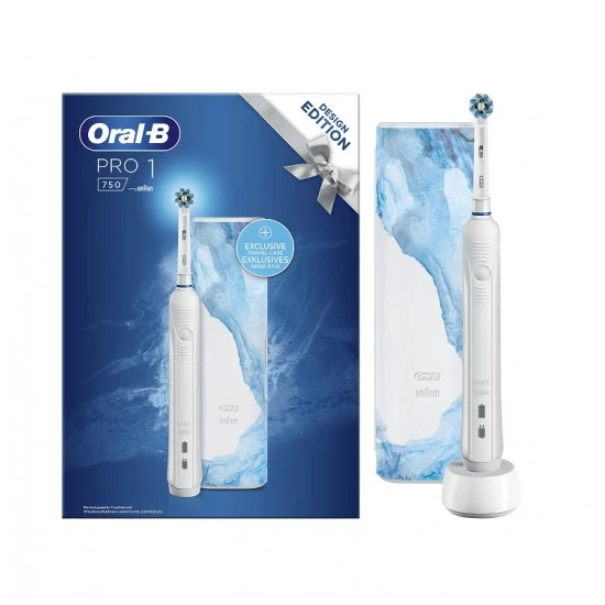مسواک برقی و پک کامل مسافرتی اورال بی مدل ORAL-B PRO 1 750 DESIGN EDITION