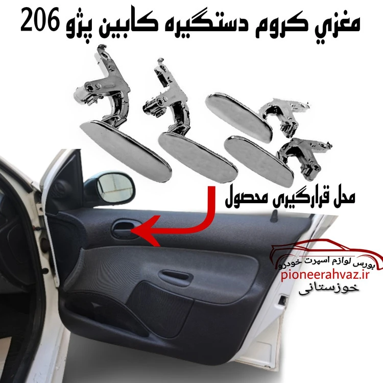 مغزی دستگیره درب۲۰۶rc مات mp