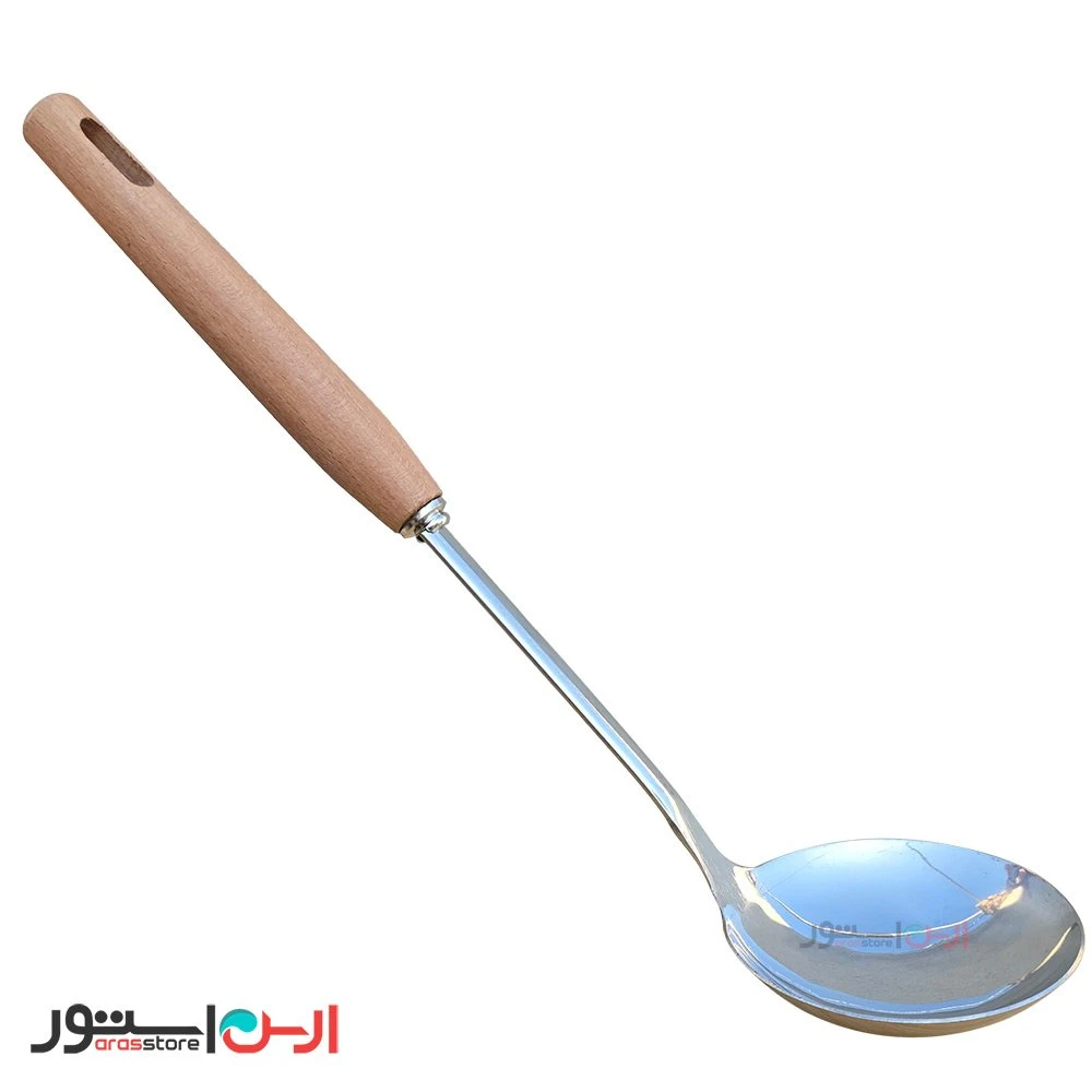 ملاقه بزرگ دسته چوبی 35 سانتی