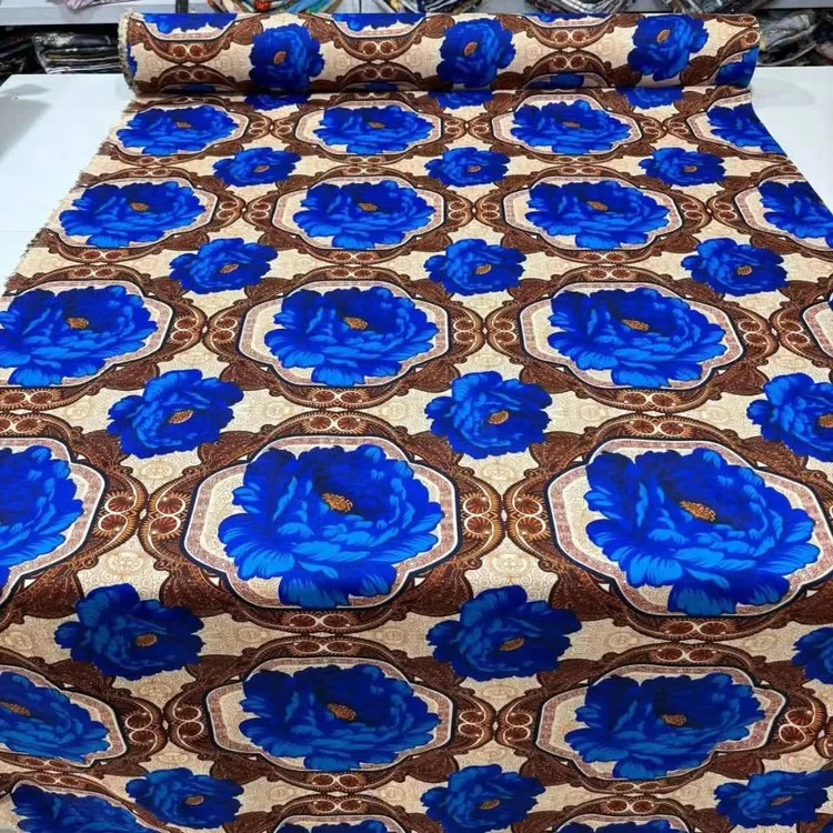 ملحفه عرض ۲/۴۰ سانتی متر طرح گل ابی