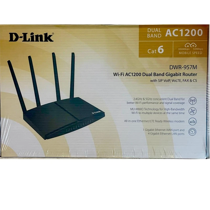 مودم روتر سیم کارتی بی سیم 4G CATE 6 AC1200 دی-لینک مدل DWR-957M