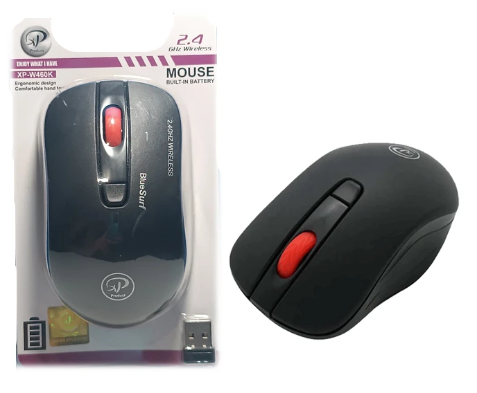 موس بی‌سیم XP مدل W460K – طراحی ارگونومیک و مصرف بهینه باتری