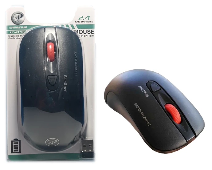 موس بی‌سیم XP مدل W470K – طراحی ارگونومیک و مصرف بهینه باتری
