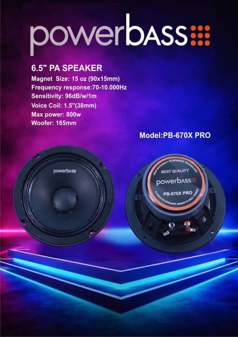 میدرنج پاوربیس مدل PB-670X PRO سایز 6.5 اینچ
