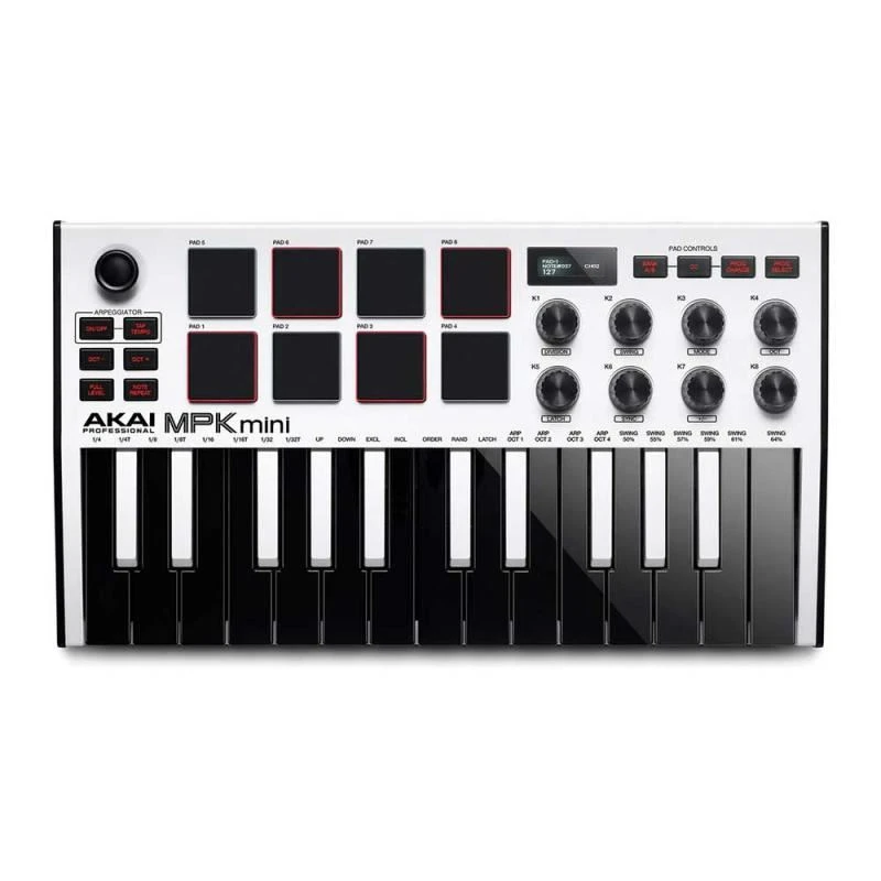 میدی کنترلر AKAI MPK Mini MK3 WhiteAKAI MPK mini MK3 White Midi Controller