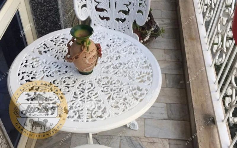 میز باغی آلومینیوم قطر ۶۰ سانتی متر
