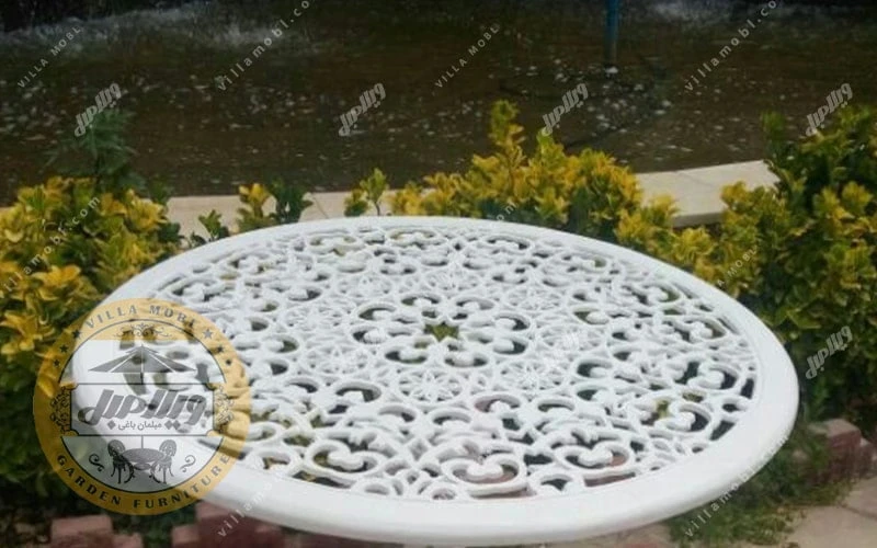 میز باغی آلومینیوم قطر ۸۵ سانتی متر