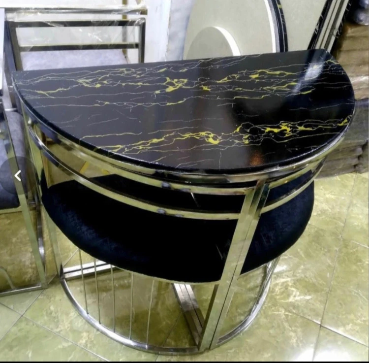 میز ناهارخوری ۲نفره نیم دایره فلزی کمجا