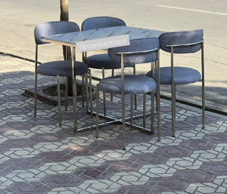 میز ناهارخوری ۴نفره مربع مدل تدی فلزی