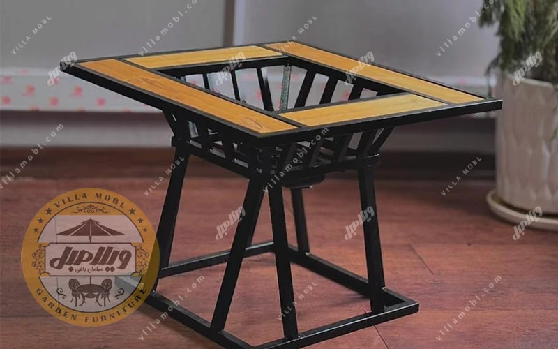 میز و صندلی آتشدان گازی چدنی مدل ونیز