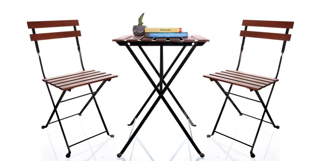 میز و صندلی دونفره تاشو تارنو طرح ایکیا با چوب راش