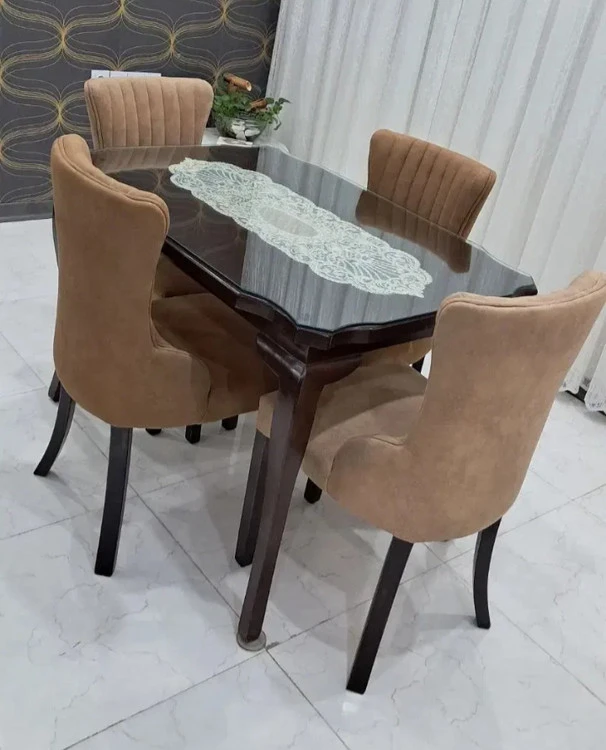 میز و صندلی نهارخوری ۴ نفره چستر دوخت شیاری
